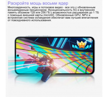 Смартфон Samsung A556 Galaxy A55 5G 8Gb/128Gb Ice Blue (6,6"/50МП/4G/NFC/IP67/5000mAh)#2054342