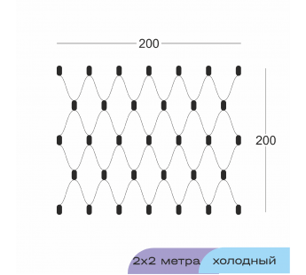 Гирлянда Kurato СЕТЬ 200x200 см, 192 диода (белый холодный), шт#2054433