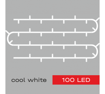 Гирлянда Kurato B002 НИТЬ белый провод, 10 метров, 100 диодов (белый холодный), шт#2054462