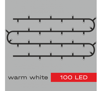 Гирлянда Kurato B002 НИТЬ темн.провод, 10 метров, 100 диодов (белый теплый), шт#2054472