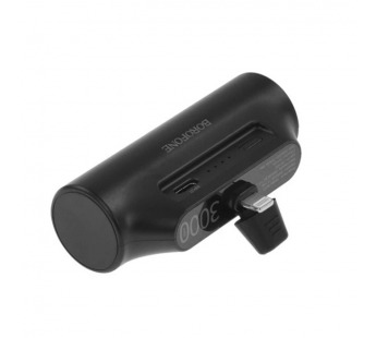 Внешний аккумулятор BOROFONE BJ73, 3000mAh, встроенный кабель Apple, черный#2094115