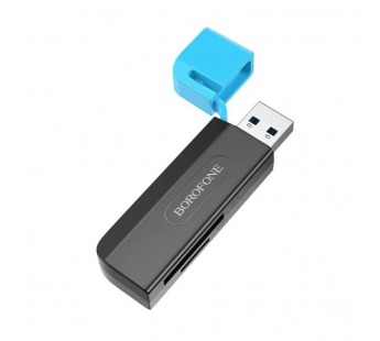 КартРидер BOROFONE DH9 2в1 (Micro SD/SD) USB 3.0 голубой#2121809