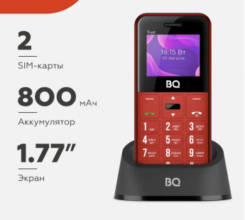 Мобильный телефон BQ 1866 Trust Красный#2056276