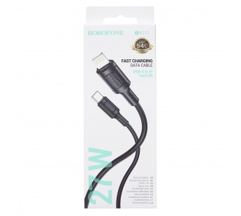 Кабель Type-C - Apple lightning Borofone BX111 Feliz PD 27W 100см 3A  (black) (235094)#2060111