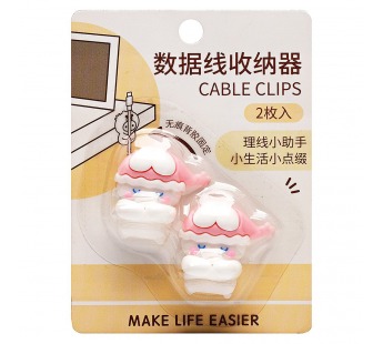 Держатель для кабеля - Зайцы (white/pink) (236586)#2059698