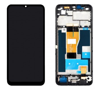 Дисплей для Realme C30S (RMX3690) в рамке + тачскрин (черный) (100% LCD)#2086761