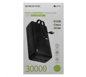 Портативный аккумулятор BOROFONE BJ57B 30000 mAh 22.5W+ PD 20W (черный)#2057308