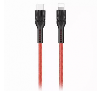 Кабель Type-C - Apple lightning Hoco U31 (повр. уп) 120см 2,4A  (red) ()#2058003