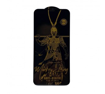 Защитное стекло iPhone XR/11 (Monkey King OG ESD 0.4mm) тех упаковка Черное#2072436