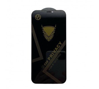 Защитное стекло iPhone 12/12 Pro (Golden Armor Антишпион OG ESD) тех упаковка Черное#2134549