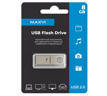 8GB накопитель MAXVI MK серебристый#2058649