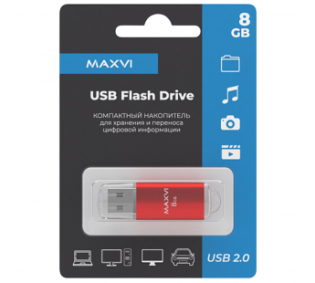 8GB накопитель MAXVI MP красный#2058667