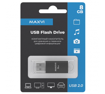 8GB накопитель MAXVI MP черный#2058666