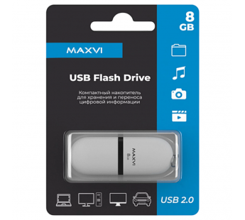 8GB накопитель MAXVI SF белый#2058664