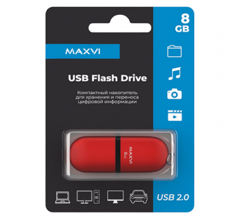 8GB накопитель MAXVI SF красный#2058663