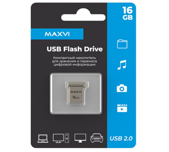 16GB накопитель MAXVI MM серебристый#2058700