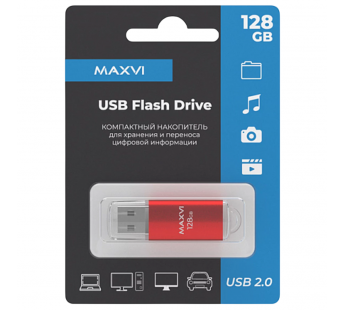 128GB накопитель MAXVI MP красный#2058684