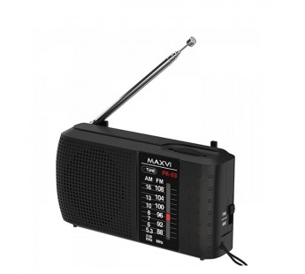 Радиоприемник MAXVI PR-03 (AM/FM/2 х АА) черный#2058831