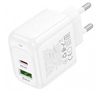 СЗУ с выходом USB Hoco CS55A (PD30W/QC/1USB C/1USB) белое#2058780