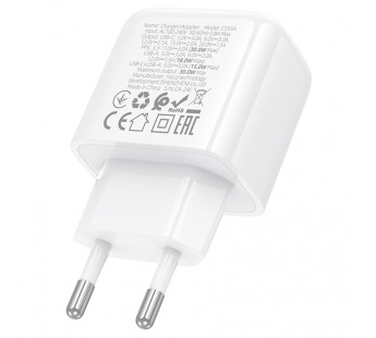 СЗУ с выходом USB Hoco CS55A (PD30W/QC/1USB C/1USB) белое#2058781