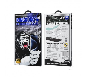 Защитное стекло iPhone 15 Pro Max WEKOME WTP-091 (King Kong 6D HD 0.4mm) в упаковке Черное#2059851