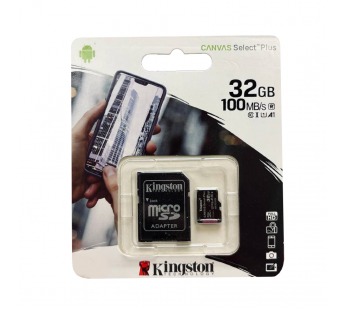 Карта памяти Kingston 1 Micro SD (с адаптером), 32gb, черная#2060115