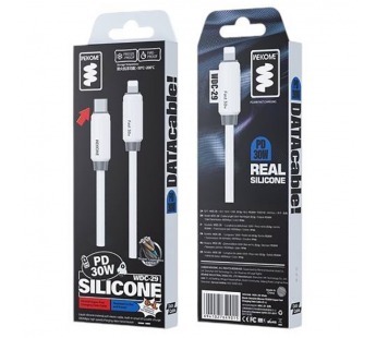 Кабель Type-C - Lightning (для iPhone) WEKOME WDC-29 1.0m PD 30W (Незамерзающий) Белый#2118369