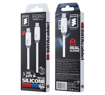 Кабель Type-C - Type-C WEKOME WDC-28 1.0m PD 65W (Незамерзающий) Белый#2126324
