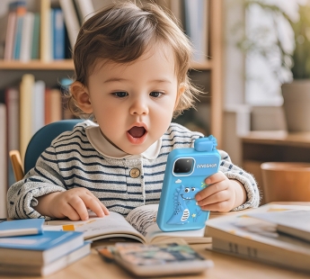 Детский мобильный телефон HOCO Y103 (голубой чехол с Динозавром)#2061250