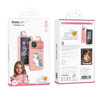 Детский мобильный телефон HOCO Y103 (розовый чехол с Единорогом)#2061254