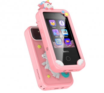 Детский мобильный телефон HOCO Y103 (розовый чехол с Единорогом)#2061255