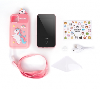 Детский мобильный телефон HOCO Y103 (розовый чехол с Единорогом)#2061256