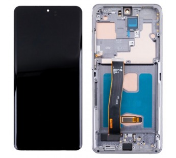 Дисплей для Samsung Galaxy S20 Ultra (G988B) модуль с рамкой Серый - (OLED) (Full Size)#2086174