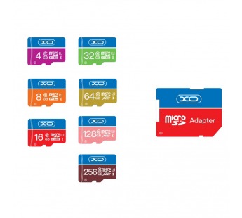 Карта памяти XO Micro SD NEW (с адаптером), 128gb, черно-красная#2062040