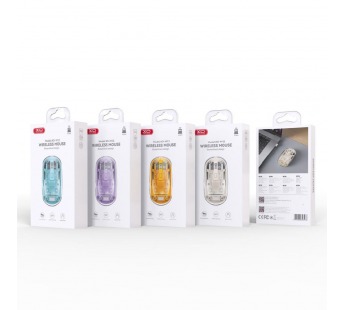 Мышь XO M12 беспроводная, 4 кн, USB+Bluetooth, прозрачный белый#2062045