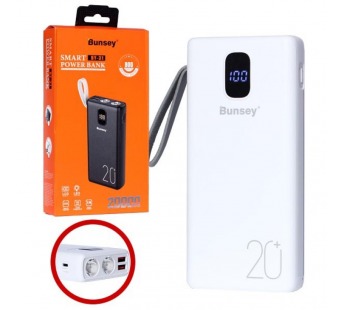 Портативный аккумулятор BUNSEY BY-31 20000 mAh (белый)#2062565