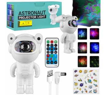 Проектор звездного неба Космонавт с колонкой XL-819 (белый)#2102249