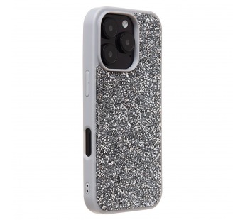 Чехол-накладка - PC071 POSH SHINE для "Apple iPhone 16 Pro" россыпь кристаллов (silver) (236540)#2069147