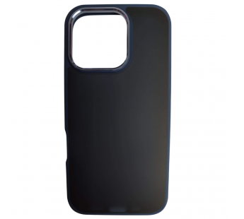Чехол пластиковый iPhone 16 Pro "ПРОЗРАЧНО-МАТОВЫЙ ЦВЕТНОЙ" синий#2062429
