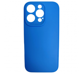 Чехол силиконовый iPhone 16 Pro матовый с защитой камеры синий#2062490