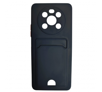 Чехол силиконовый Huawei Honor X9 матовый цветной с визитницей темно-синий#2063233