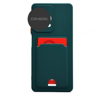 Чехол силиконовый Tecno Spark 30С матовый цветной с визитницей темно-зеленый#2062471