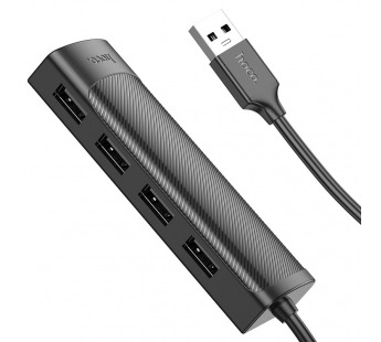 Адаптер-Хаб Hoco HB41 (USB to USB3.0*4) 1,2м черный#2062648