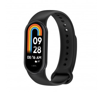 Ремешок - WB13 силикон на кнопке Xiaomi Mi Band 8 (black) (236226)#2065984