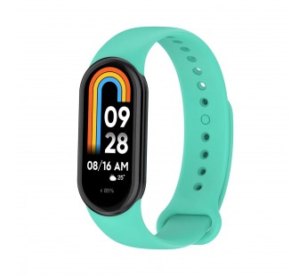 Ремешок - WB13 силикон на кнопке Xiaomi Mi Band 8 (dark green) (236228)#2065980