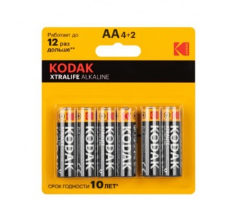 Элемент питания KODAK XTRALIFE LR6 4+2BL (72/288)#2063959