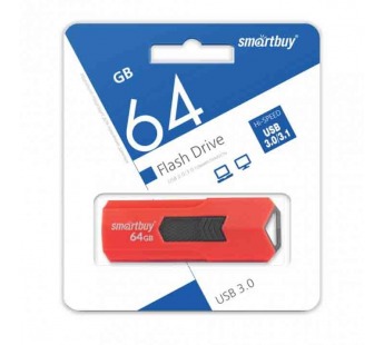 Флеш-накопитель USB 3.0 64GB Smart buy STREAM Red#2063948