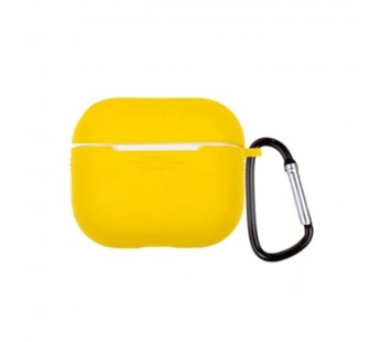 Чехол для наушников AirPods 4 Silicone Case с карабином желтый#2065336