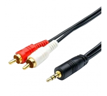 Шнур 2RCAшт. - шт.3,5мм 1,5м Gold "GoPower"#2109094