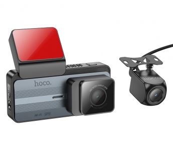 Автомобильный видеорегистратор HOCO DV12 WiFi с дисплеем 2K и GPS и задней камерой (черный)#2066708